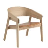 Muuto Cover Lounge Chair, oak w. cognac leather fra> Loungestole|Lænestole