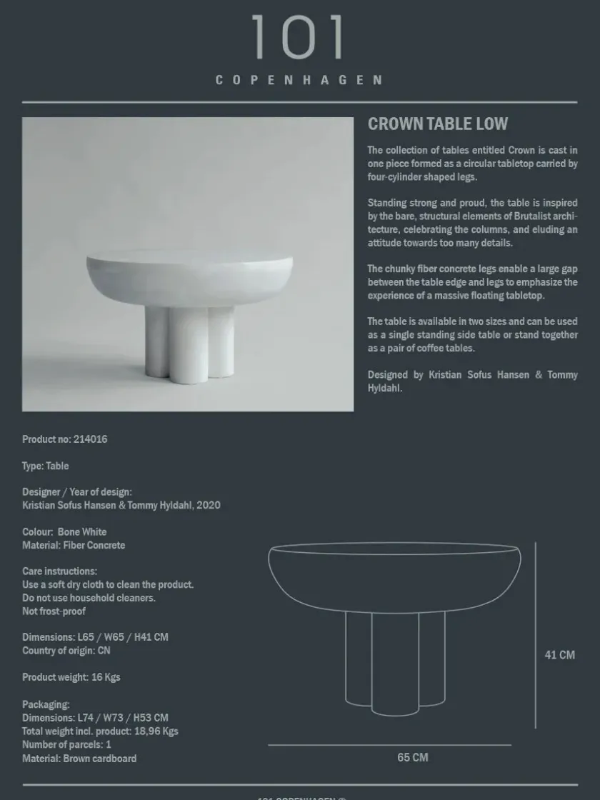 101 Copenhagen Crown Table, low bone white fra> Sofaborde
