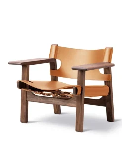 Fredericia Furniture Den Spanske Stol i cognac læder, valnød olie af Børge Mogensen> Lænestole