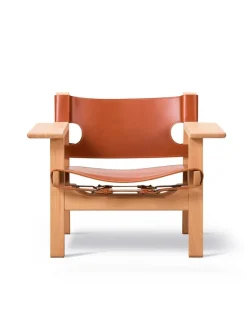 Fredericia Furniture Den Spanske Stol i cognac læder, eg lys olie af Børge Mogensen> Lænestole