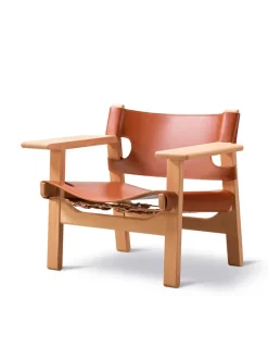 Fredericia Furniture Den Spanske Stol i cognac læder, eg lys olie af Børge Mogensen> Lænestole