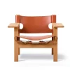 Fredericia Furniture Den Spanske Stol i cognac læder, eg olie af Børge Mogensen> Lænestole
