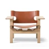 Fredericia Furniture Den Spanske Stol i cognac læder, eg sæbe af Børge Mogensen> Lænestole