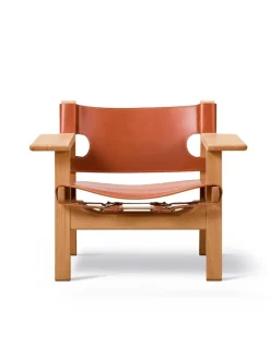 Fredericia Furniture Den Spanske Stol i cognac læder, eg sæbe af Børge Mogensen><noscript><img width=