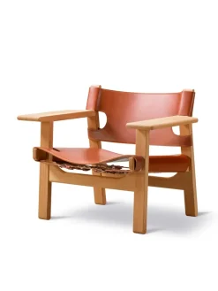 Fredericia Furniture Den Spanske Stol i cognac læder, eg sæbe af Børge Mogensen><noscript><img width=