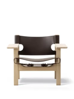 Fredericia Furniture Den Spanske Stol i cognac læder, eg sæbe af Børge Mogensen><noscript><img width=