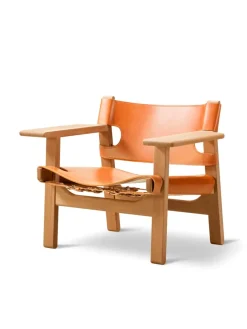 Fredericia Furniture Den Spanske Stol i cognac læder, eg sæbe af Børge Mogensen><noscript><img width=