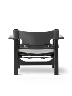 Fredericia Furniture Den Spanske Stol i mørkebrun læder, eg olie af Børge Mogensen><noscript><img width=