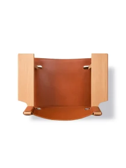 Fredericia Furniture Den Spanske Stol i mørkebrun læder, eg olie af Børge Mogensen><noscript><img width=