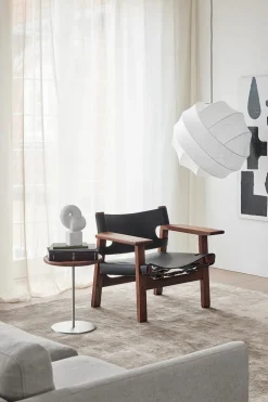 Fredericia Furniture Den Spanske Stol i mørkebrun læder, Røget eg olie af Børge Mogensen><noscript><img width=
