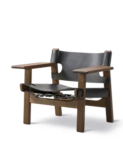 Fredericia Furniture Den Spanske Stol i naturfarvet læder, valnød olie af Børge Mogensen><noscript><img width=