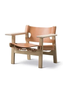 Fredericia Furniture Den Spanske Stol i naturfarvet læder, eg olie af Børge Mogensen><noscript><img width=