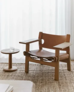 Fredericia Furniture Den Spanske Stol i naturfarvet læder, eg sæbe af Børge Mogensen><noscript><img width=