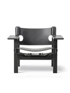Fredericia Furniture Den Spanske Stol i naturfarvet læder, eg sæbe af Børge Mogensen><noscript><img width=