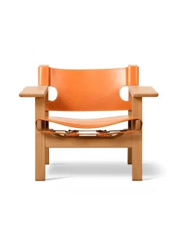 Fredericia Furniture Den Spanske Stol i sort læder, eg sort lak af Børge Mogensen><noscript><img width=