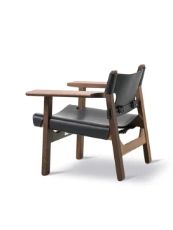 Fredericia Furniture Den Spanske Stol i sort læder, eg sort lak af Børge Mogensen><noscript><img width=