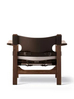 Fredericia Furniture Den Spanske Stol i sort læder, eg sæbe af Børge Mogensen><noscript><img width=