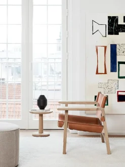 Fredericia Furniture Den Spanske Stol i sort læder, røget eg olie af Børge Mogensen><noscript><img width=