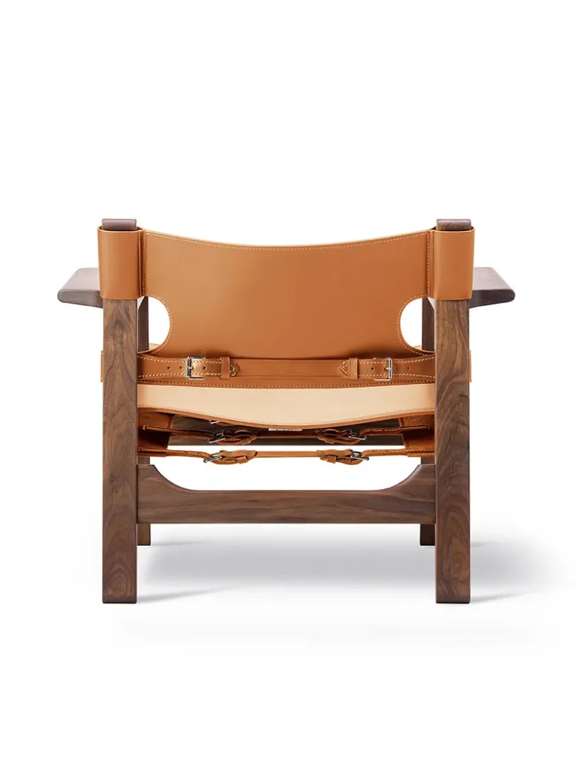 Fredericia Furniture Den Spanske Stol i sort læder, eg olie af Børge Mogensen> Lænestole