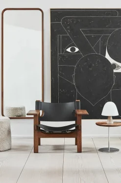 Fredericia Furniture Den Spanske Stol i sort læder, eg olie af Børge Mogensen><noscript><img width=