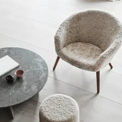 Fredericia Furniture Ditzel Lounge Chair, lammeskind fra> Loungestole|Lænestole
