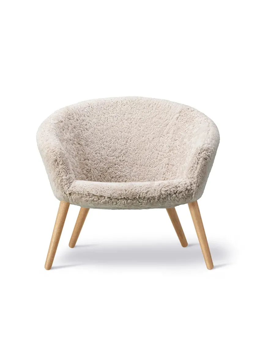 Fredericia Furniture Ditzel Lounge Chair, lammeskind fra> Loungestole|Lænestole