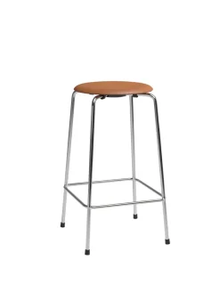 Fritz Hansen Dot Barstol m. 4 ben, valnød læder af Arne Jacobsen> Barstole