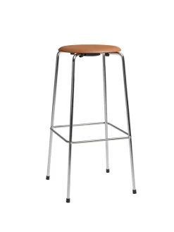 Fritz Hansen Dot Høj Barstol m. 4 ben, valnød læder af Arne Jacobsen> Barstole