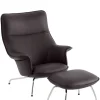 Muuto Doze Lounge Chair inkl. Fodskammel, easy leather root fra> Fodskamler|Lænestole