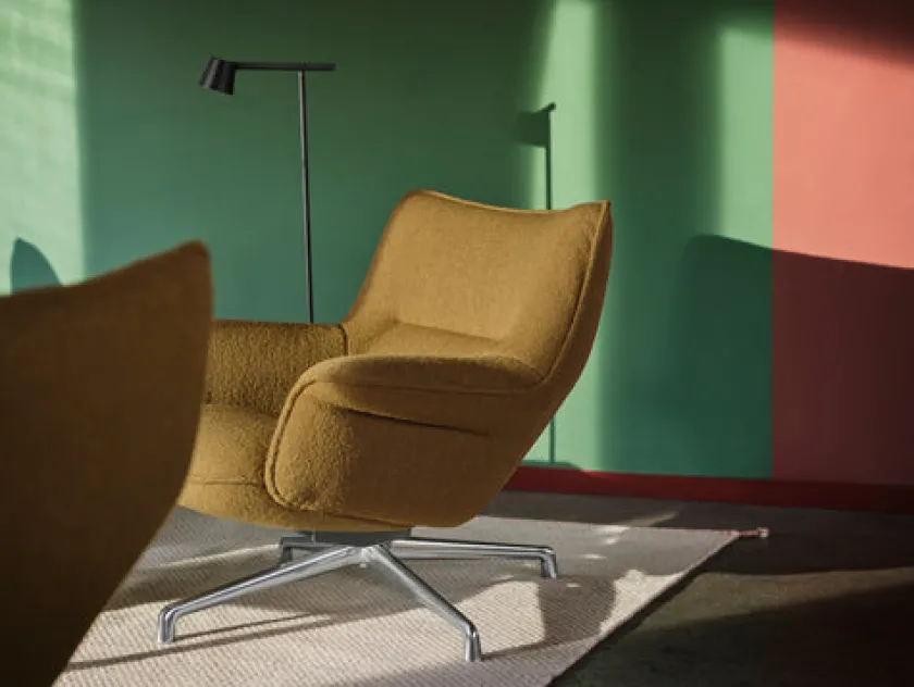 Muuto Doze Lounge Chair, Low Back, Heath tekstil, Tube base fra> Lænestole