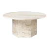 GUBI Epic Coffee Table Ø80 cm, travertine fra> Sofaborde