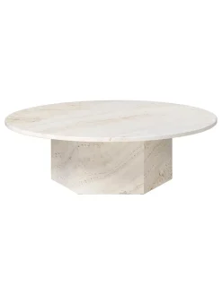 GUBI Epic Coffee Table Ø110 cm, travertine fra><noscript><img width=