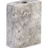 Wabi Sabi Nordic Epode Lysestage 8,5 cm, travertin silver fra> Gaver Til Hende|Kalenderlys & Julelysestager