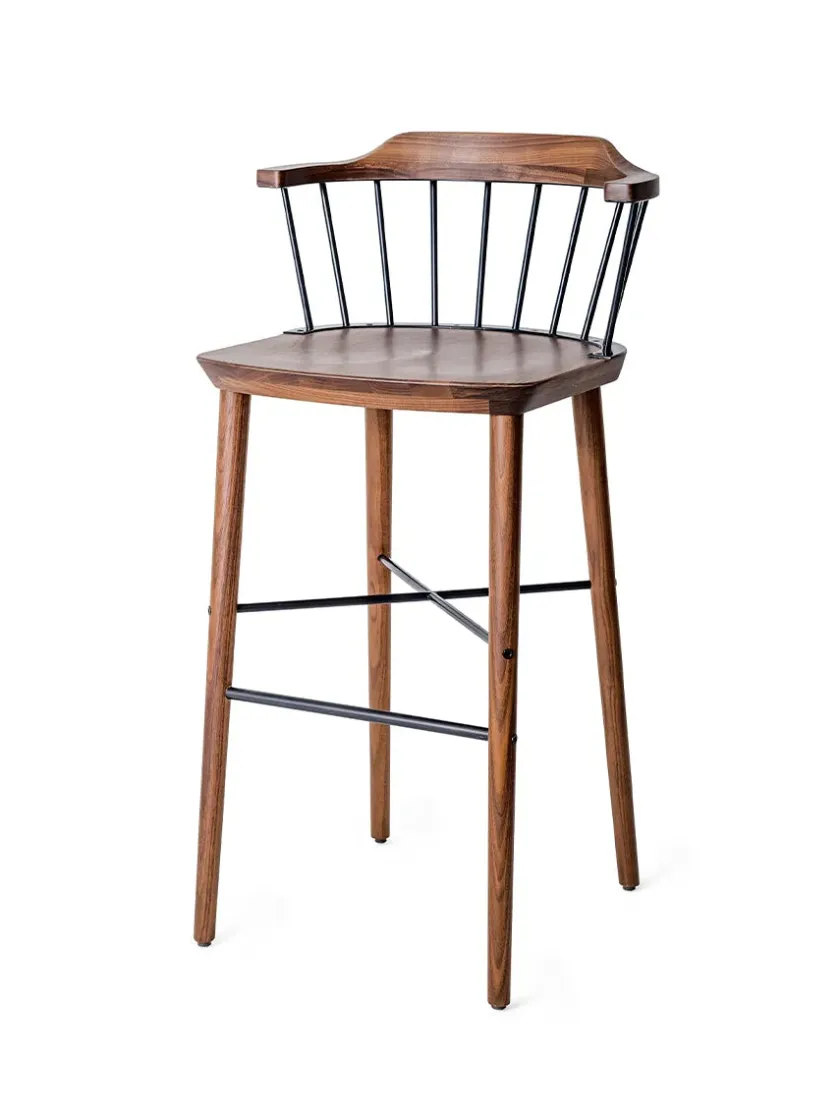 Stellar Works Exchange Bar Stool SH 75, walnut fra> Barstole