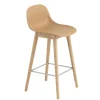 Muuto Fiber Bar Stool Wood w. back fra> Barstole