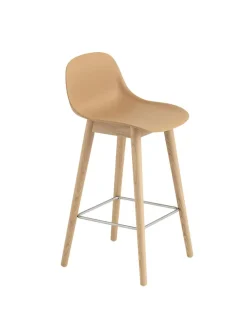 Muuto Fiber Bar Stool Wood w. back fra> Barstole