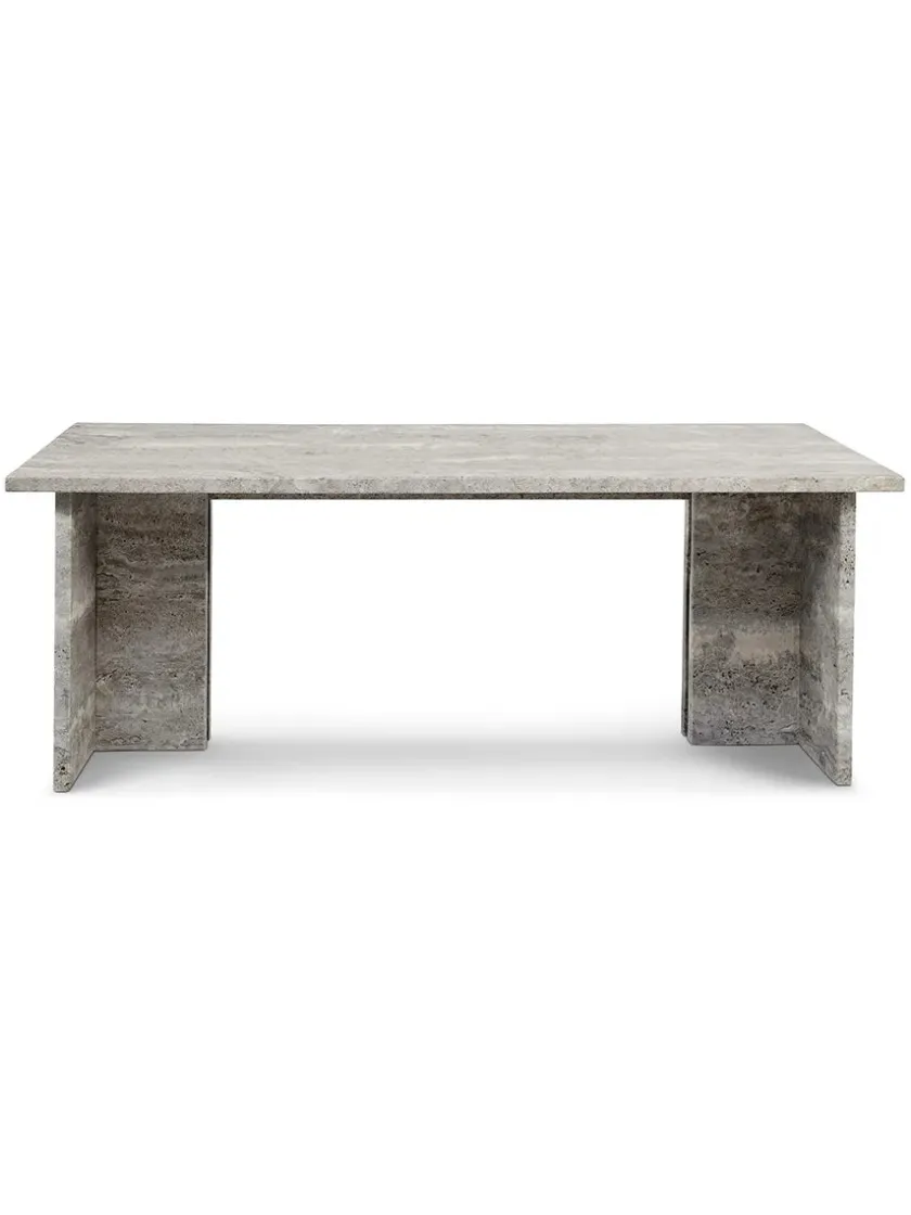 Wabi Sabi Nordic Fjer Sofabord 110 cm, travertin silver fra> Sofaborde