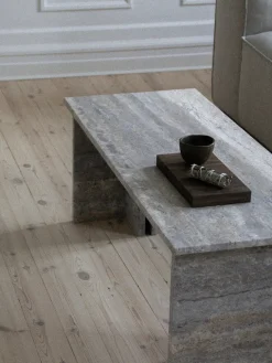 Wabi Sabi Nordic Fjer Sofabord 110 cm, travertin silver fra> Sofaborde