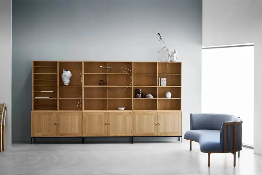 Carl Hansen & Søn FK63 Reol med hylder, oprejst fra> Reoler