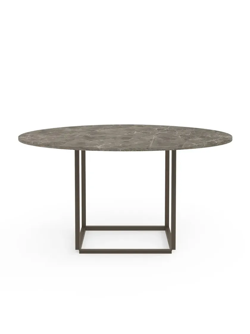 New Works Florence Spisebord Ø145, gris du marais/beige grey fra> Spiseborde