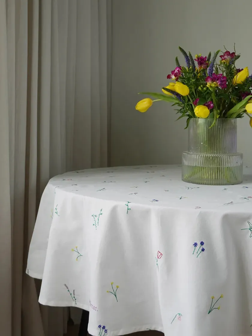 Blåmst Flower Dug, Rund fra> Gaver Til Hende|Køkkentekstiler