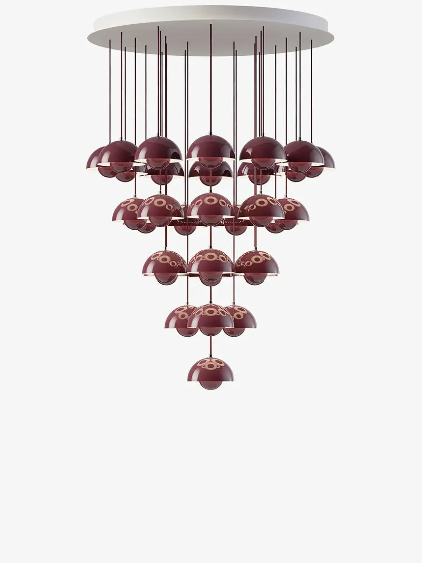 &Tradition Flowerpot Chandelier VP10, 10 pendants reversed fra> Spots|Lysekroner