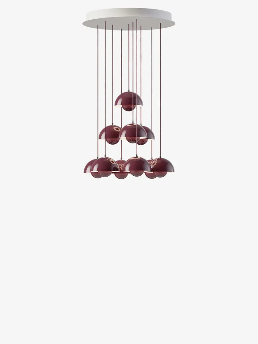 &Tradition Flowerpot Chandelier VP10, 10 pendants reversed fra> Spots|Lysekroner