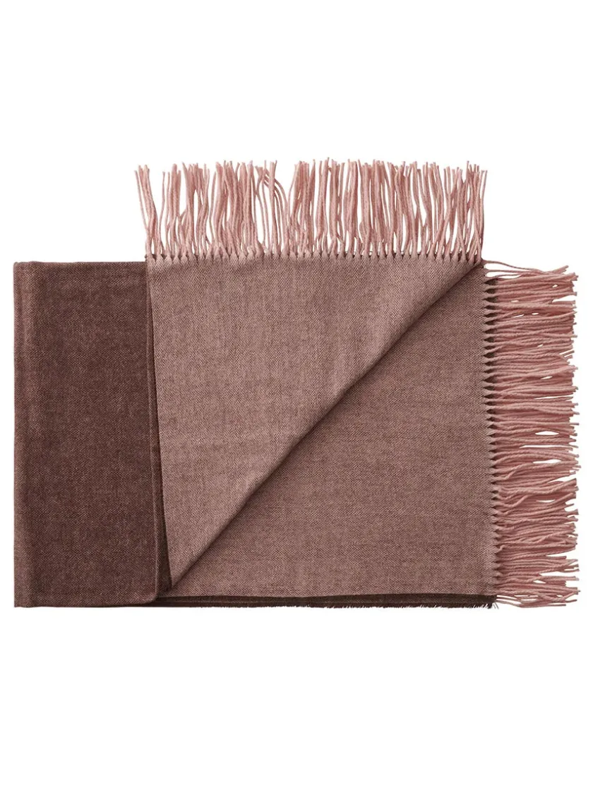 Silkeborg Uldspinderi Franja Plaid, pink/brown fra> Puder Og Plaider