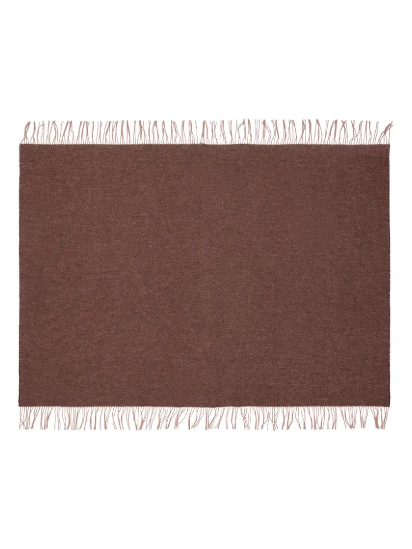 Silkeborg Uldspinderi Franja Plaid, pink/brown fra> Puder Og Plaider