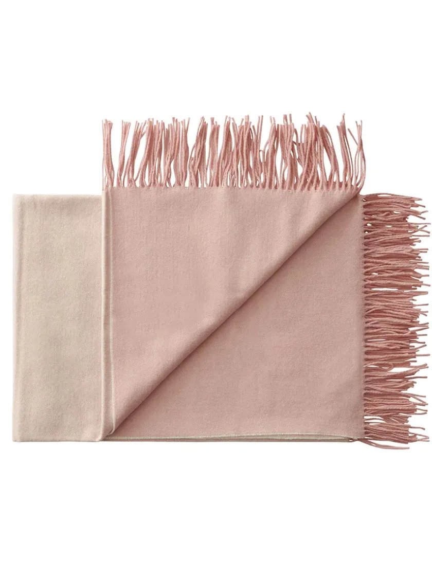 Silkeborg Uldspinderi Franja Plaid, pink/brown fra> Puder Og Plaider