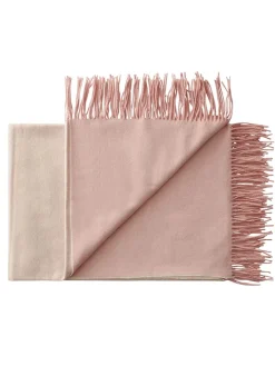 Silkeborg Uldspinderi Franja Plaid, pink/white fra> Puder Og Plaider