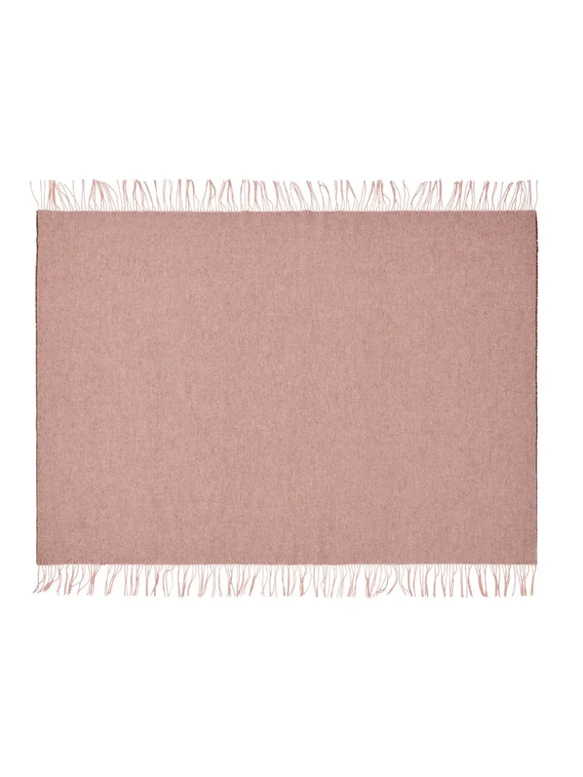 Silkeborg Uldspinderi Franja Plaid, pink/white fra> Puder Og Plaider