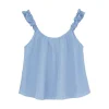 Aiayu Frill Top, check mix blue fra> Tøj