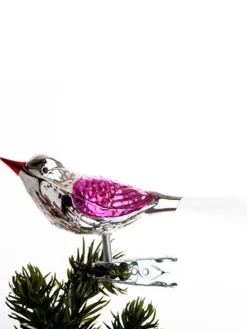 Brink Nordic Fugl m. Klemme 10 cm, sølvfarvet/grøn fra><noscript><img width=